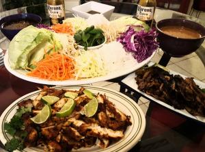 Lettuce Wraps w/ Chicken, Egg Plant and Signature Sauces